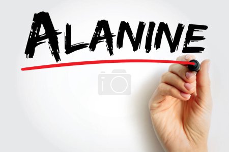 Téléchargez les photos : Alanine est un acide aminé qui est utilisé pour faire des protéines, fond de concept de texte - en image libre de droit