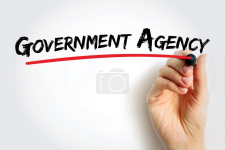 Foto de Agencia Gubernamental - establecida por un gobierno nacional o un gobierno estatal dentro de un sistema federal, antecedentes de concepto de texto - Imagen libre de derechos