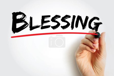Photo for Blessing is the impartation of something with grace, holiness or spiritual redemption, text concept background - Royalty Free Image