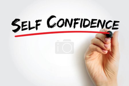 Confiance en soi est une attitude au sujet de vos compétences et capacités, fond de concept de texte