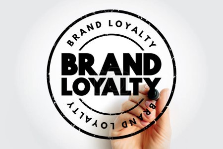 Téléchargez les photos : Loyauté de la marque - décrit les sentiments positifs d'un consommateur envers une marque, timbre de concept de texte - en image libre de droit
