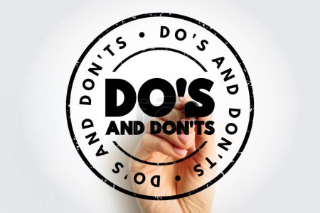 Téléchargez les photos : Do's And Don'ts text stamp, concept background - en image libre de droit