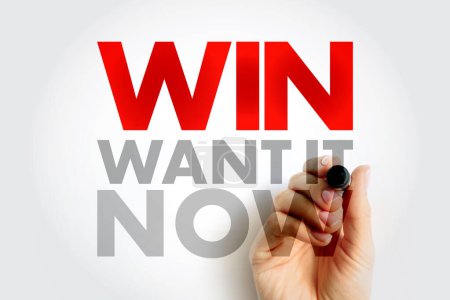 Téléchargez les photos : WIN - Want It Now acronyme, concept background - en image libre de droit