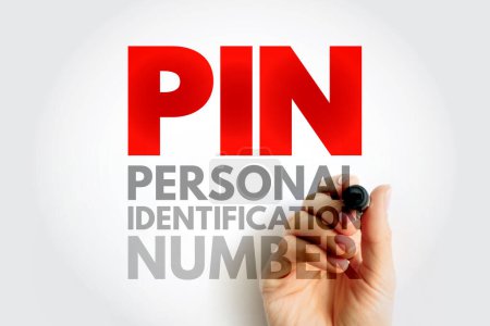 Téléchargez les photos : NIP Numéro d'identification personnel - mot de passe utilisé dans le processus d'authentification d'un utilisateur accédant à un système, concept d'acronyme arrière-plan - en image libre de droit