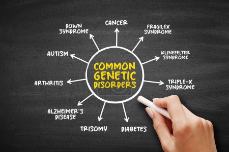 Photo for Common genetic disorders mind map text concept for presentations and reports - Royalty Free Image