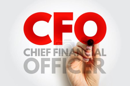 CFO Chief Financial Officer - senior manager responsible for overseeing the financial activities of an entire company, acronym text concept background