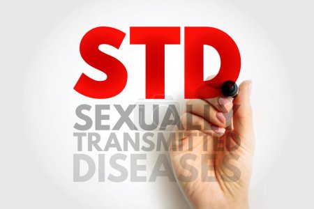 Téléchargez les photos : MTS Maladies transmissibles sexuellement - infections transmises d'une personne à une autre par contact sexuel, concept de texte acronyme - en image libre de droit