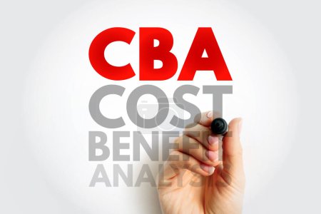 Foto de Análisis coste-beneficio de CBA: enfoque sistemático para estimar las fortalezas y debilidades de las alternativas, contexto del concepto de texto acrónimo - Imagen libre de derechos