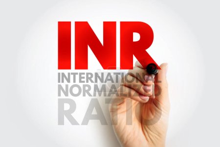 INR International Normalized Ratio - measures the time for the blood to clot, acronym text concept background