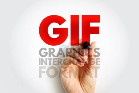 GIF Graphics Interchange Format - Art des Bitmap-Bildformats, Akronym Textkonzept Hintergrund