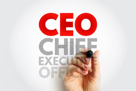 CEO Chief Executive Officer - highest-ranking person in a company, acronym text concept background