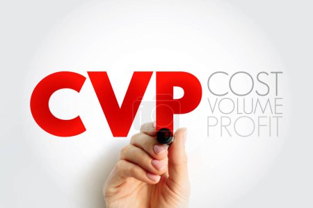 CVP Cost Volume Profit - managerial economics, form of cost accounting, acronym text concept background