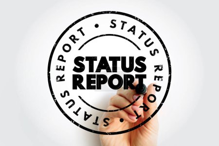Status Report text stamp, concept background