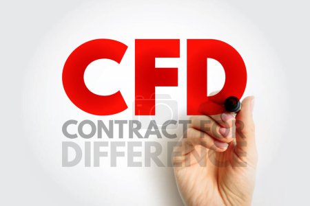 Téléchargez les photos : CFD Contract For Difference - contrat financier qui paie les différences dans le prix de règlement, concept de texte d'acronyme contexte - en image libre de droit