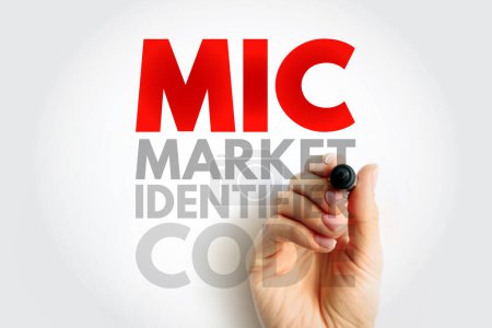 MIC Market Identifier Code - unique identification code used to identify securities trading exchanges, acronym text concept background