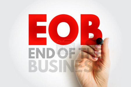 Foto de EOB - Fin del acrónimo de negocio, fondo del concepto de negocio - Imagen libre de derechos