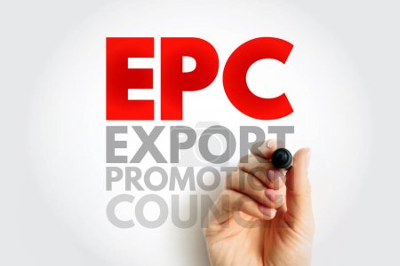 Photo for EPC Export Promotion Council - institution in the development and promotion of export trade in the country, acronym text concept background - Royalty Free Image