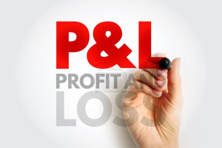 P and L - Profit and Loss acronym, business concept background
