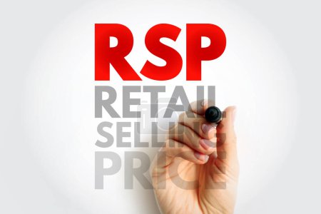 Photo for RSP Retail Selling Price - the final price that a good is sold to customers for, acronym text concept background - Royalty Free Image