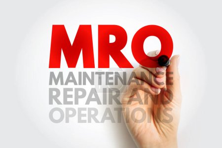 Téléchargez les photos : MRO Maintenance, réparation et exploitation - toutes les activités nécessaires pour assurer le bon fonctionnement des processus de production d'une entreprise. - en image libre de droit