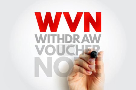 Téléchargez les photos : WVN - Retirer le bon d'achat Note d'acronyme, contexte du concept d'entreprise - en image libre de droit