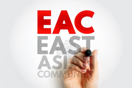 Photo for EAC East Asian Community - trade bloc for the East and Southeast Asian countries, acronym text concept background - Royalty Free Image