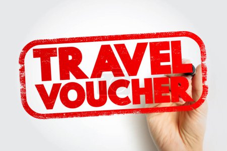Travel Voucher text stamp, concept background