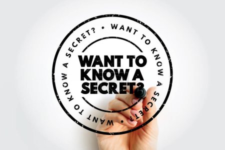 Photo for Want To Know A Secret Question text stamp, concept background - Royalty Free Image