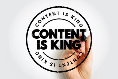 Inhalt ist King Textstempel, Konzept Hintergrund