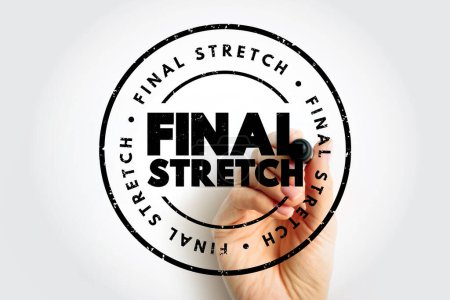 Final Stretch text stamp, concept background