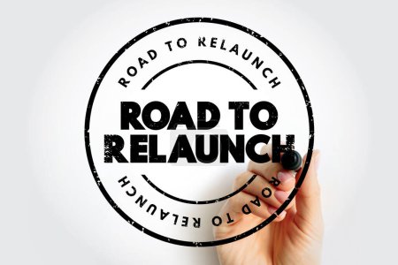 Road To Relaunch Text Stempel, Konzept Hintergrund
