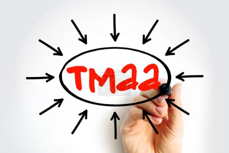 Foto de TMAA - Háblame de acrónimos, texto acrónimo con flechas, concepto para presentaciones e informes - Imagen libre de derechos