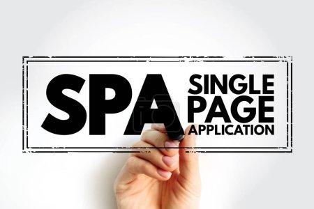 SPA - Single Page Application acronyme texte timbre, technologie concept arrière-plan