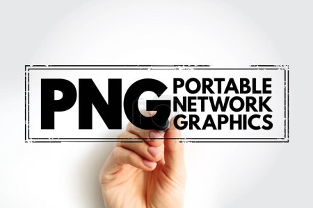 PNG - Portable Network Graphics is a raster-graphics file format that supports lossless data compression, acronym technology concept stamp