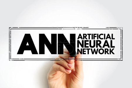ANN - Künstliche neuronale Netzwerke sind Computersysteme, die von den biologischen neuronalen Netzwerken inspiriert sind, die tierische Gehirne bilden, Akronym Stempelkonzept Hintergrund