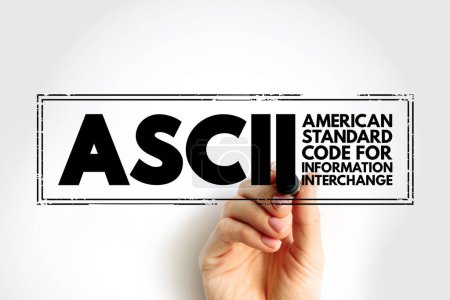 ASCII - American Standard Code for Information Interchange acronym, technology stamp concept background