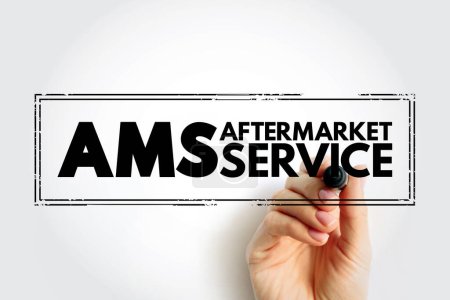 Foto de AMS AfterMarket Service - provision of parts, repair, maintenance, and digital services for the equipment they sold, acronym text stamp - Imagen libre de derechos
