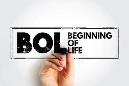 BOL - Beginning of Life acronym text stamp, concept background