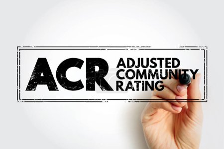 ACR - Adjusted Community Rating acronym text stamp, medical concept background