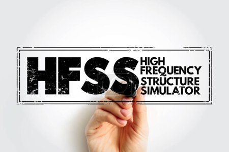 HFSS - High Frequency Structure Simulator acronym text stamp, technology concept background puzzle 712853444