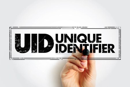 Téléchargez les photos : UID - Unique identifier is an identifier that is guaranteed to be unique among all identifiers used for those objects, acronym text stamp - en image libre de droit