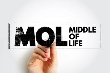 MOL - Middle of Life acronym text stamp, business concept background