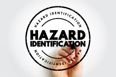 Hazard Identification text stamp, concept background