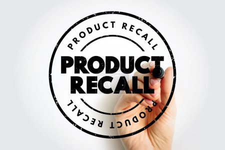 Recuperación de productos - proceso de recuperación de bienes defectuosos o inseguros de los consumidores, sello de concepto de texto