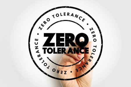 Sello de texto de tolerancia cero, fondo conceptual