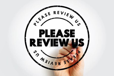 Photo for Please Review Us text stamp, concept background - Royalty Free Image