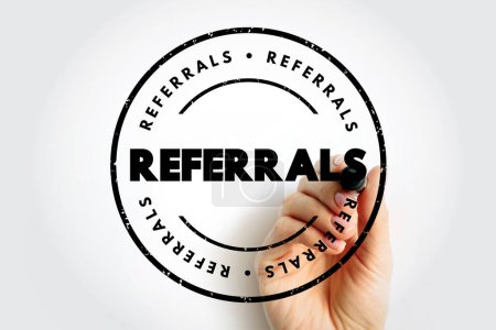 Photo for Referrals text stamp, concept background - Royalty Free Image