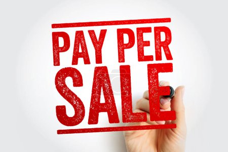 PPS Pay Per Sale - sistema de precios de publicidad en línea donde el propietario del sitio web se paga sobre la base del número de ventas que se generan directamente por un anuncio, concepto de sello de acrónimo