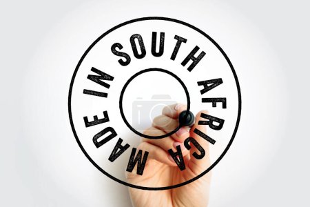 Téléchargez les photos : Made in South Africa text emblem stamp, concept background - en image libre de droit