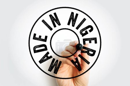 Made in Nigeria Text Emblem Abzeichen, Konzept Hintergrund
